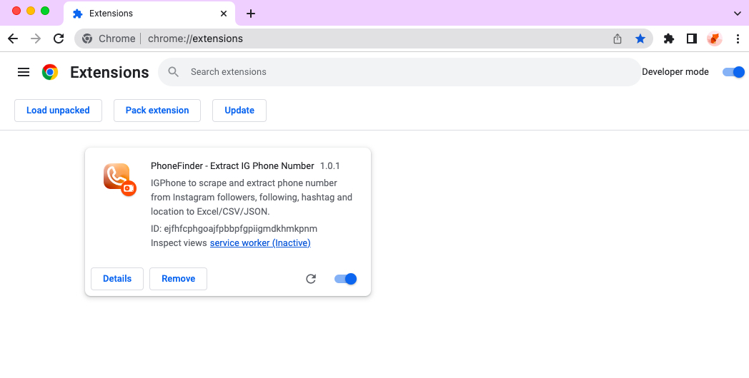 ProductName chrome extension install done